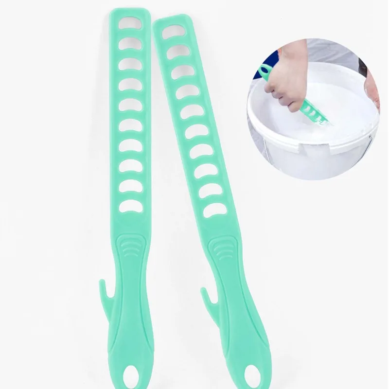 Miscelatore di vernice multifunzionale Asta di agitazione Bastone Raschietto per tamburo in plastica Miscelazione Secchio manuale Strumento portatile Set di vernici a base d'acqua