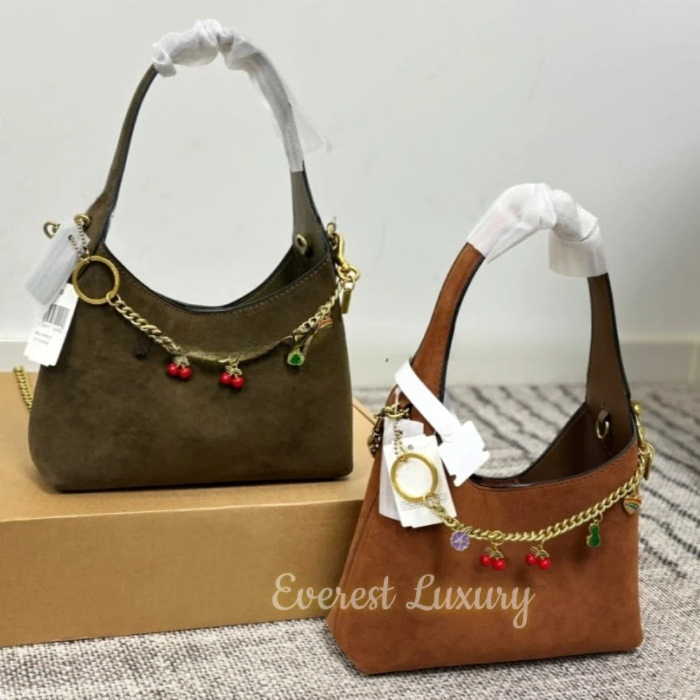 

Women's 2025 Fashion Designer Brand Suede Leather Luxury Shoulder Bag Tote Handbag for Coachings Ladies Women