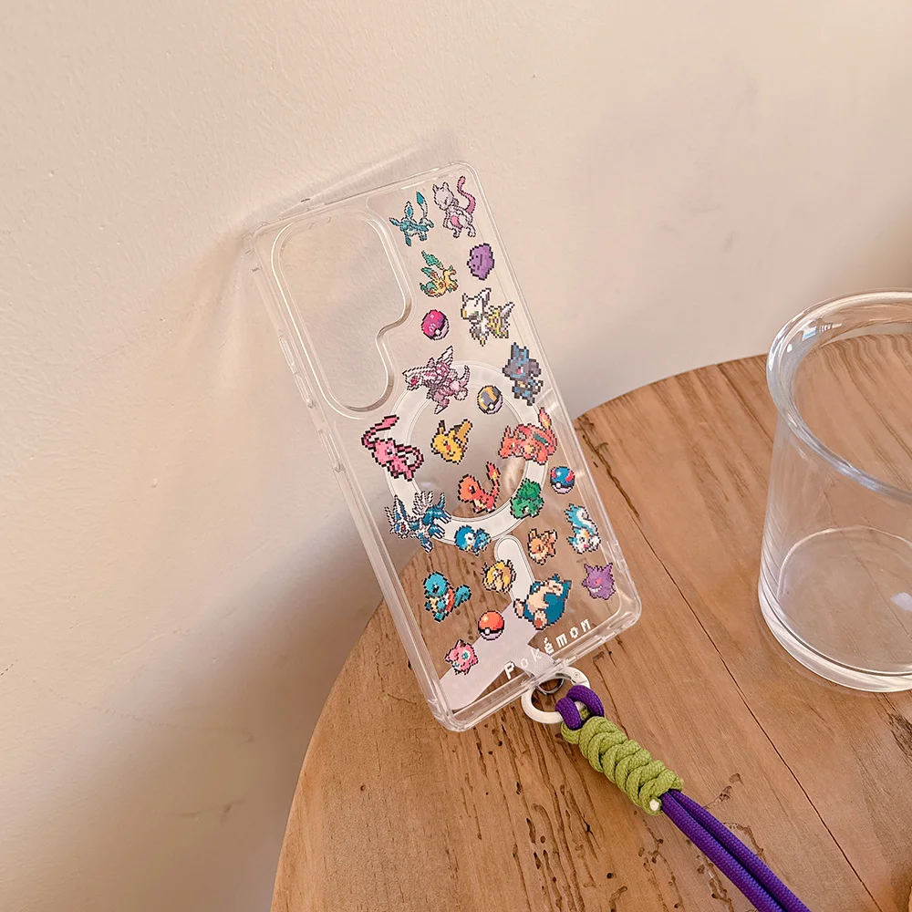 اليابان أنيمي P-Pokemon حافظة لهاتف سامسونج جالاكسي S23 S24 S25 الترا بلس FE A A15 A35 A55 A16 A26 A36 A56 Magsafe غطاء مغناطيسي #4