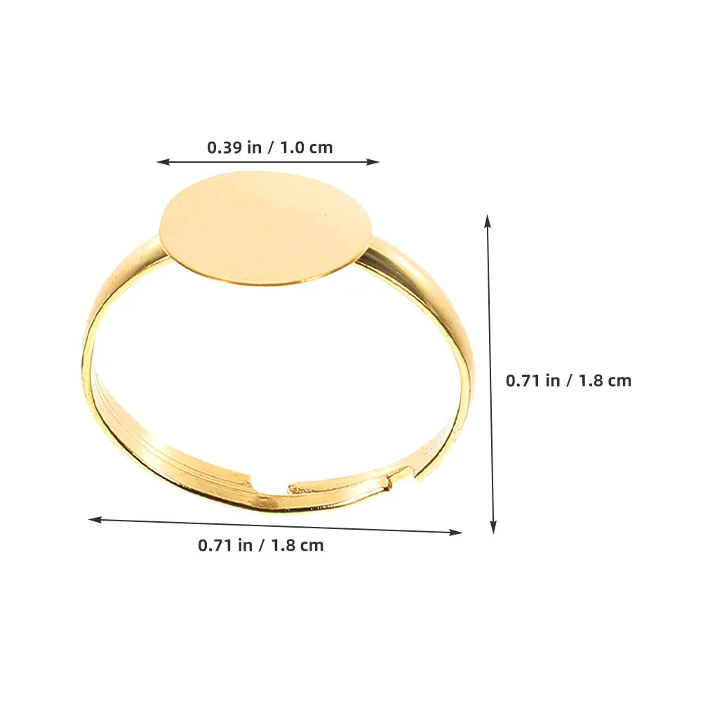 50pcs Blank Ring Settings Flat Round Pad Ring Base For Jewelry Making Adjustable Diy Wedding Band Blanks Jewelry Diy Projects view 5