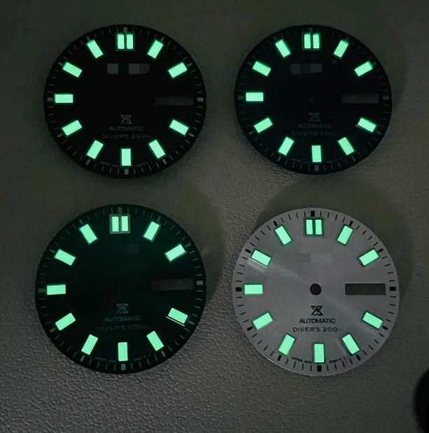 New NH36 Dial Diameter 28.5mm Mechanical Watch Modified Green Luminous Nh36 Dual Calendar Dial, Watch Accessories