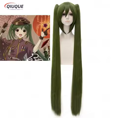 High Quality Anime Senbonzakura Miku 120cm Long Wigs Military Army Hair Cosplay Costume Wig