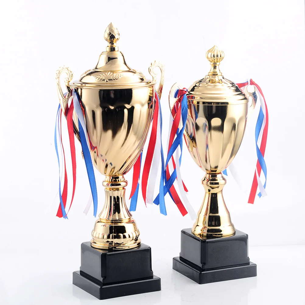 1PC Sports Match Trophy Metal Trophy School Tournament Honor Trophy for Competition Ceremony (34cm) game trophy