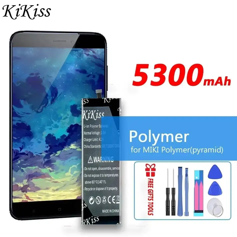 

Легкая аккумуляторная батарея для мобильного телефона Miki Polymer Pyramid с высокой емкостью 5300 мАч
