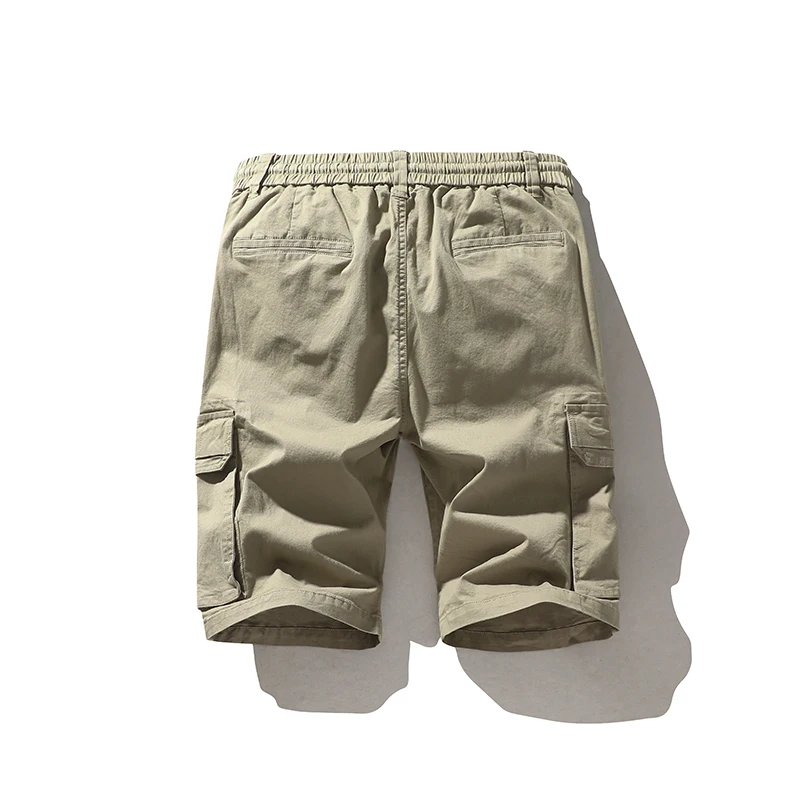 Men's Shorts Cargo Shorts Summer Casual Men Solid Color Cargo Short Multi-Pockets Drawstring Fifth Pants Loose Casual Short Pant