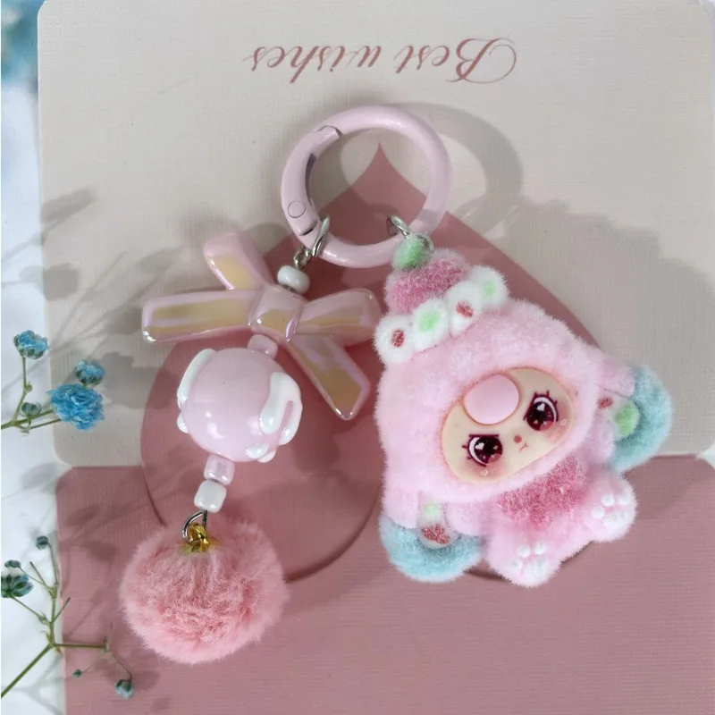 Flocking Dessert Three-Year-Old Baby Jewelry Accessories Cartoon Cute Key Chain Bag Pendant Trendy Play Pendant