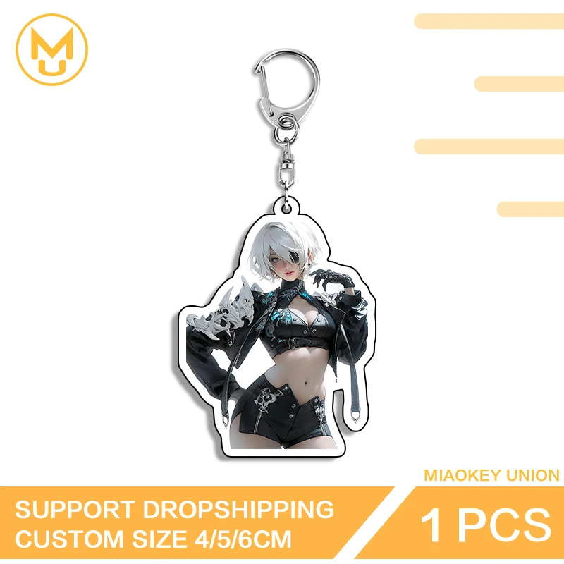 Nier 2B Pretty Anime Figure Hanging Ornament Personality Pendant Keychain Shockproof Hot Selling Multi Function Durable Keyring