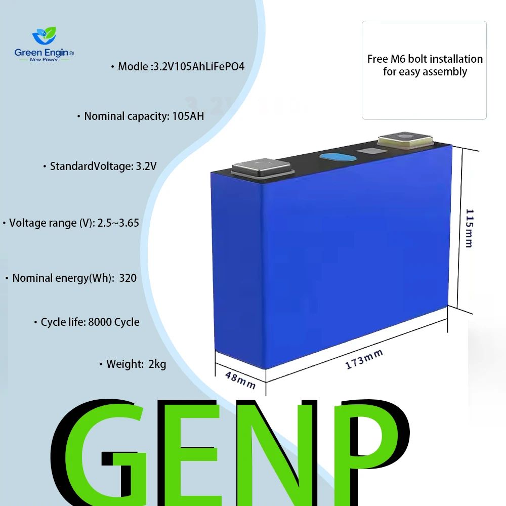 

SOEC EVE 3,2 В 105 Ач LiFePO4 — перезаряжаемый, для эффективного хранения энергии