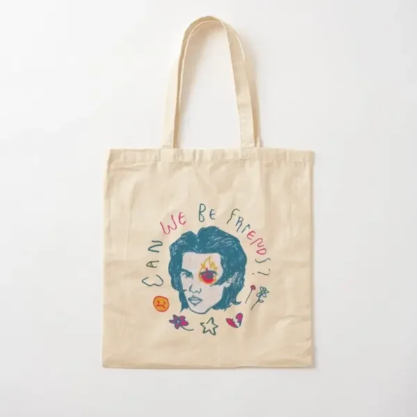 

Can We Be Friends Cotton Canvas Bag Fashion Tote Designer Grocery Casual Ladies Unisex Shoulder Bag Travel Shopper Handbag