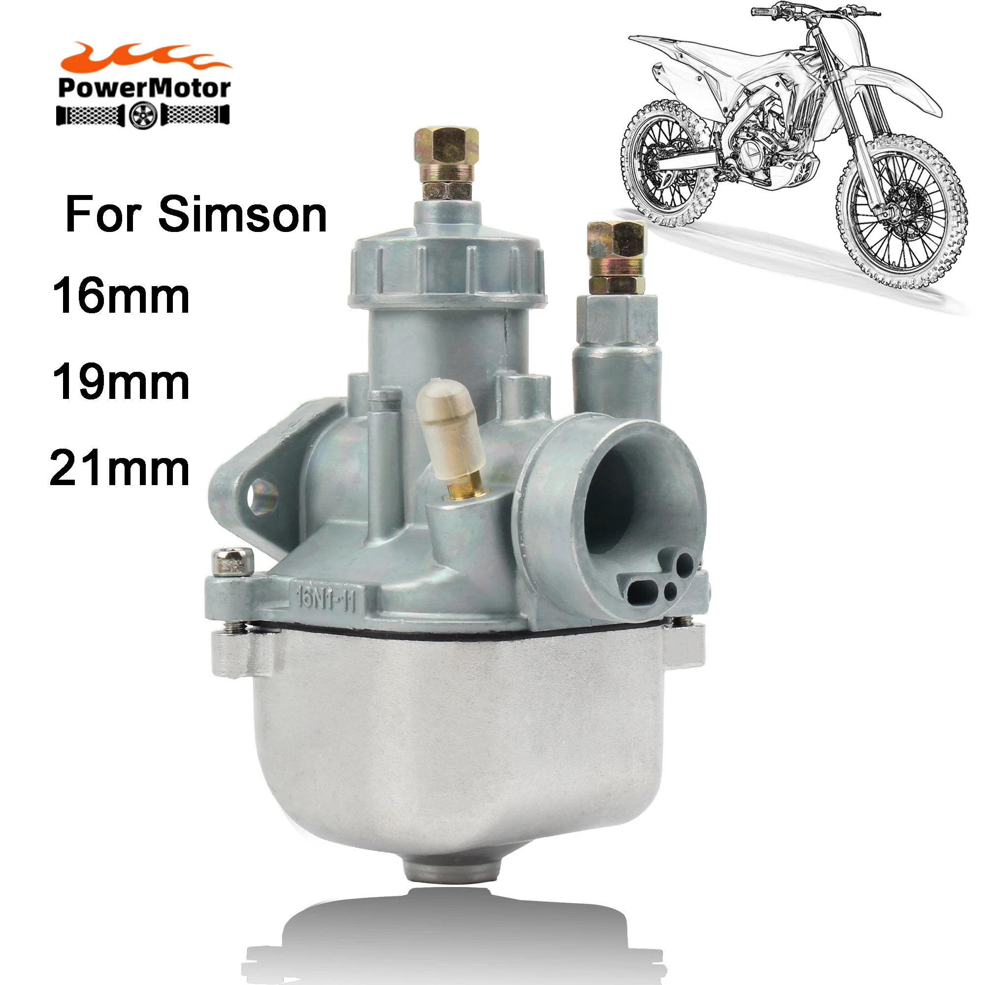 Карбюратор для мотоцикла Simson S50 S51 S70, карбюратор Vergaser, карбюратор для мотокросса для BVF 16N1-11 KR51 SR50 Carby 16 мм 19 мм 21 мм