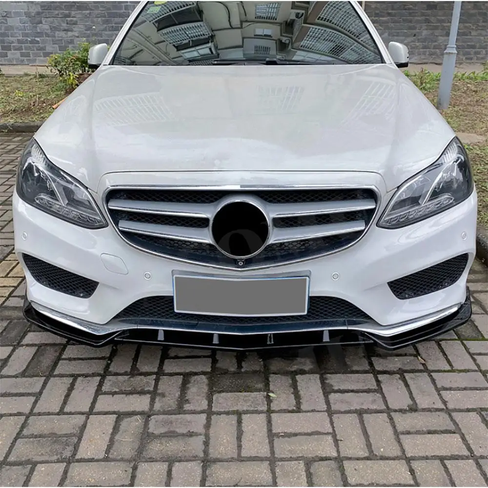 VACOMUL Carbon Car Front Bumper Spoiler Lip for Mercedes Benz W212 E250 E350 E400 E550 Sport 2013-2015 Gloss Black view 2