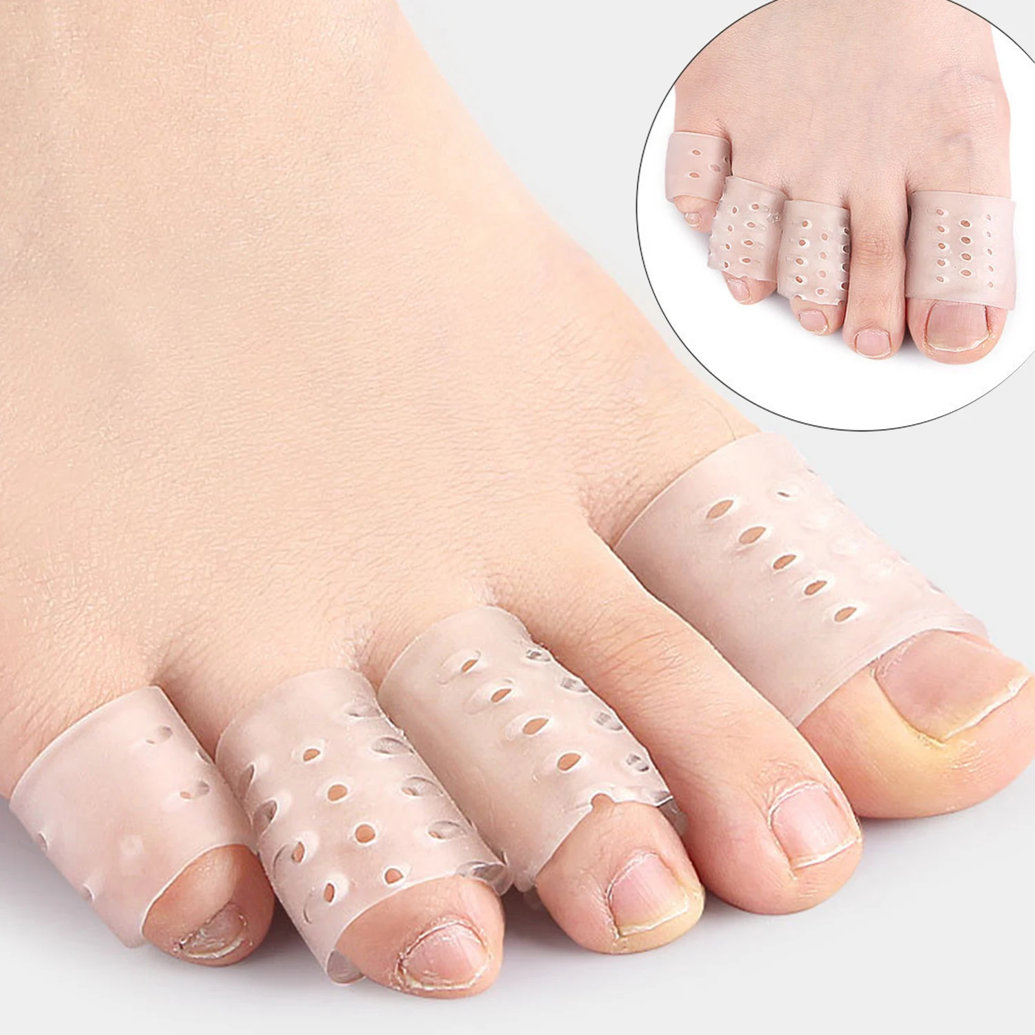 Toe Protection Wear Resistance Toe Guard Transparent Foot Care Tools Toe Protector Comfortable Fit Toe Sleeve Foot Silicone Toe