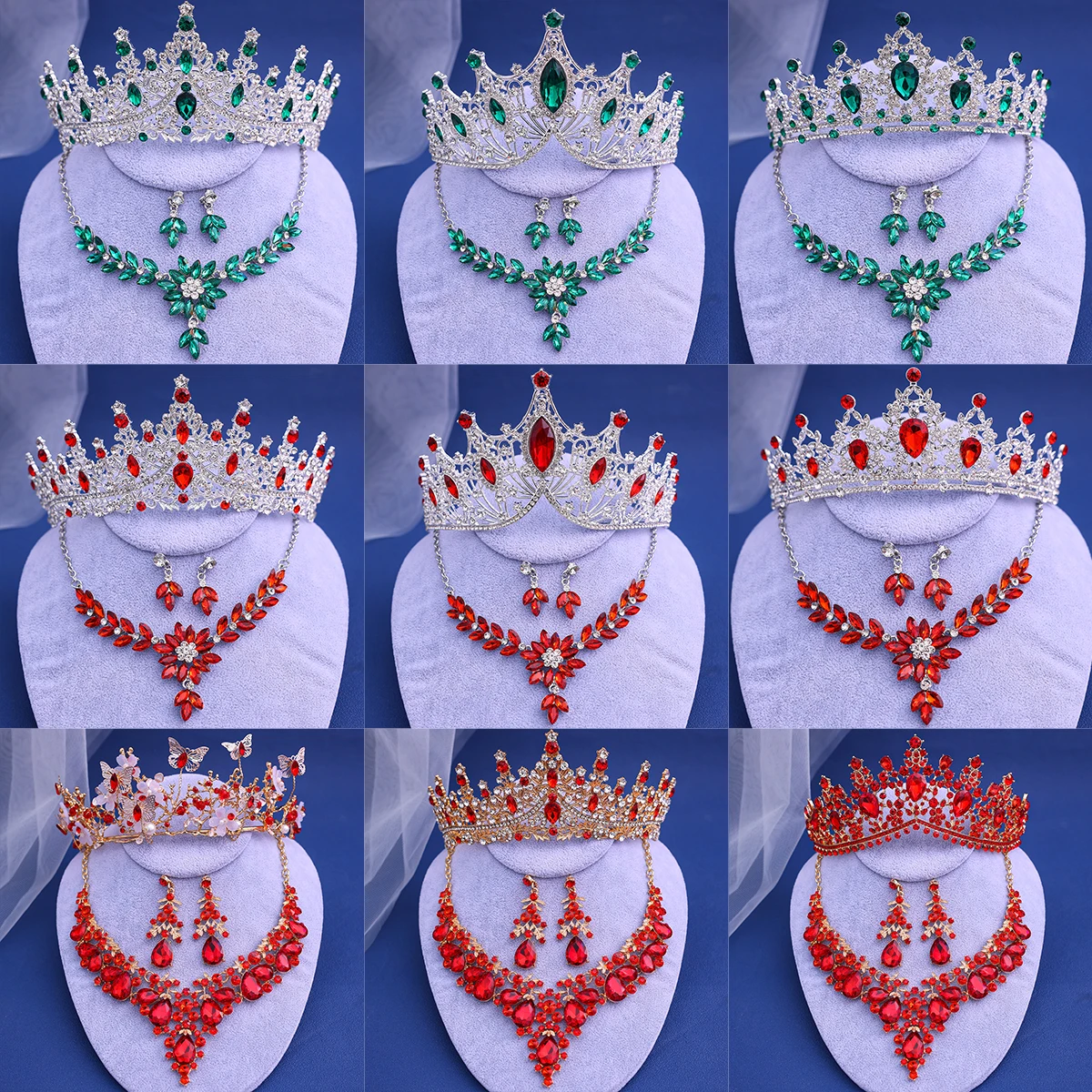 Wedding Crown Headwear Baroque Vintage Crystal Tiara For Women Bridal Crown Jewelry sets Hair Dress Accessories Jewelry