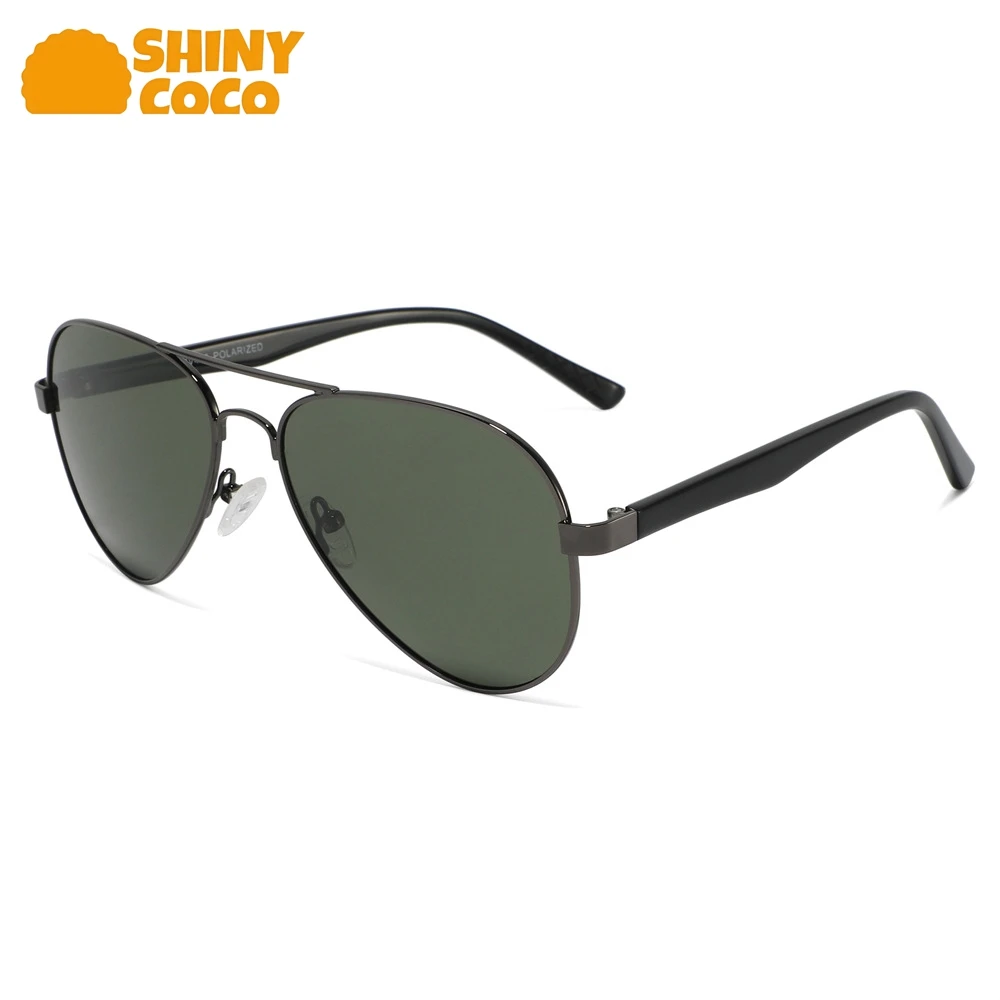 

ShinyCoCo Luxury Brand Cross Border Men High End Board Foot Metal Frame Pilot Sunglasses Uv Protection Polarized Sunglasses