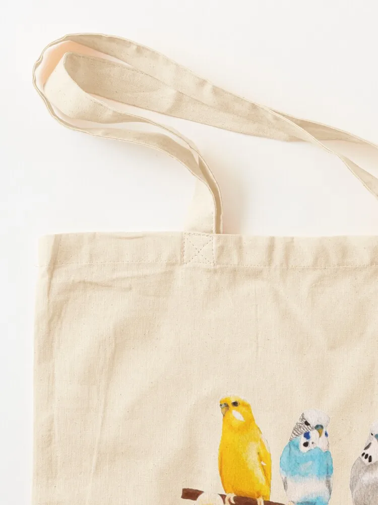 Four Budgies watercolour Tote Bag hand bag ladies Women's bags Handbags women shopper bags