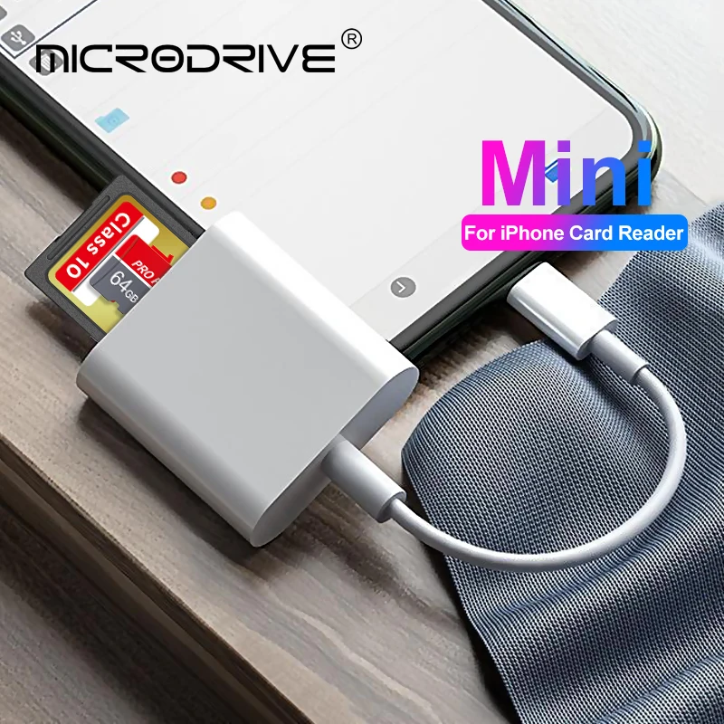 Top Dual Sd Card Reader Supports SD TF Card Trail Portable Mini TF SD Card Reader No Application Required for Camera iPhone iPad