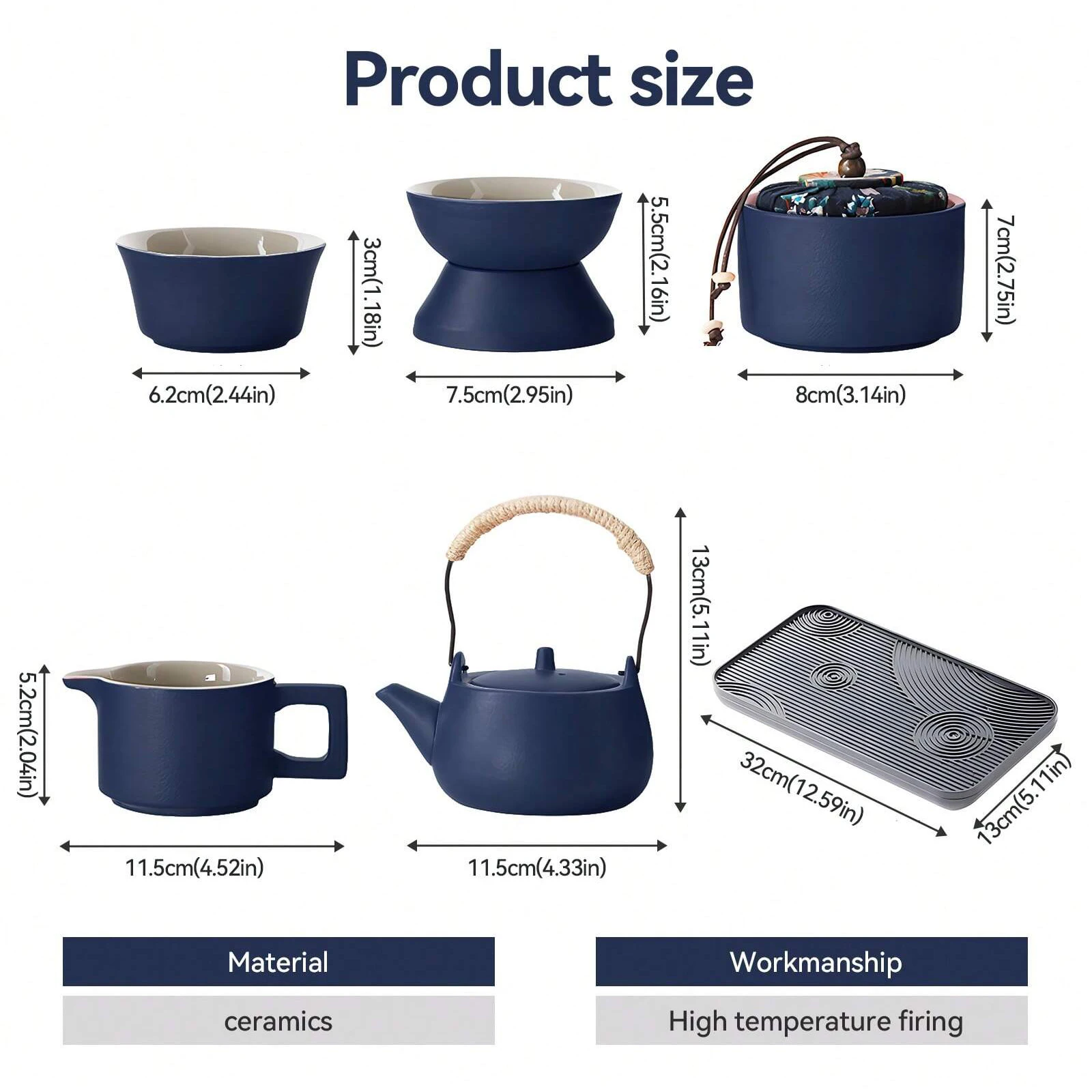 Portable Travel Tea Set Multi Kung Fu Tea Set Ceramic Teapot Set Box Purple Sand Charm Storage Jar Teas Tray Teaware Sets