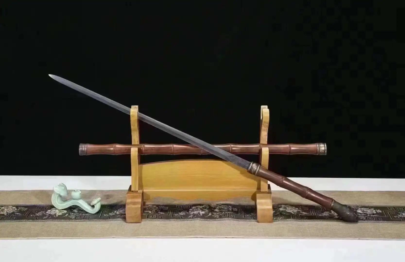 Imagem -03 - Handforged Chinês Kungfu Wushu Batalha Espada Multiple-refinded Damasco Padrão Lâmina de Aço Rosewood Bainha Unsharpined