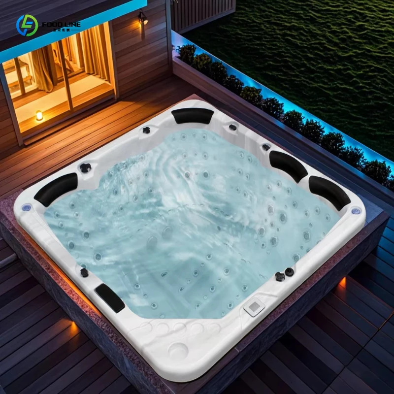 Outdoor Hot Tub Acrylic Heated Whirlpool Massage Cooling System 4-6 Person Factory Direct Garden