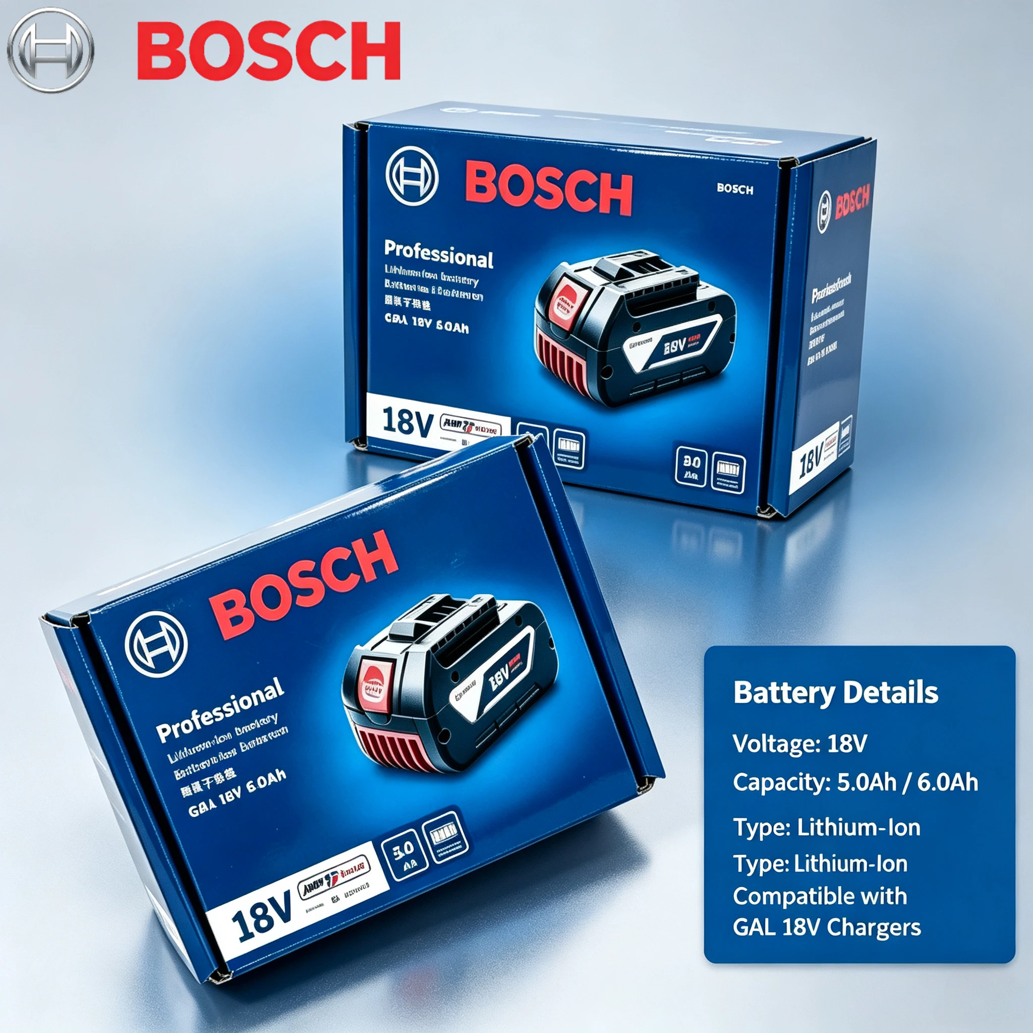 Authentic Bosch 18V 5.0Ah 6.0Ah Rechargeable Li‑ion Battery Precise Interface Match For BAT609 BAT618 GBA18V80 Cordless Tools