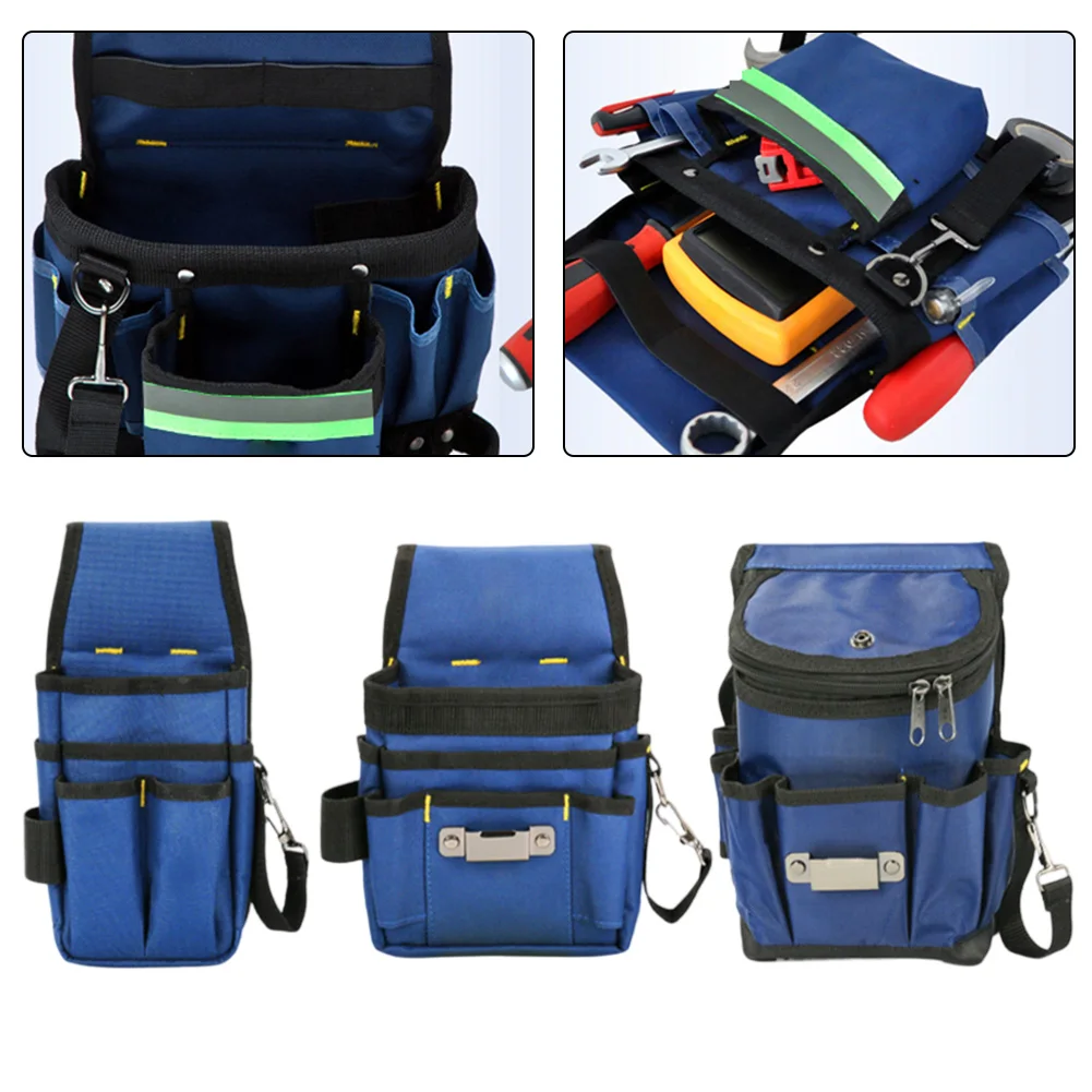 1個入り 電気技師ツールバッグ 600Dオックスフォード布製 多機能ポータブル ハードウェア収納ポケット ツールベルト ハンドドリル専用ベルトバッグ