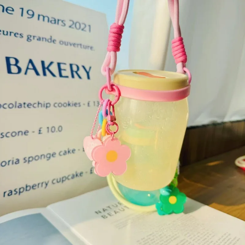 حامل أكواب على شكل زهرة كريمي ملون لملحقات كأس ستانلي حبل محمول باليد كوب ماء حراري كم لآلة ستاربكس #6