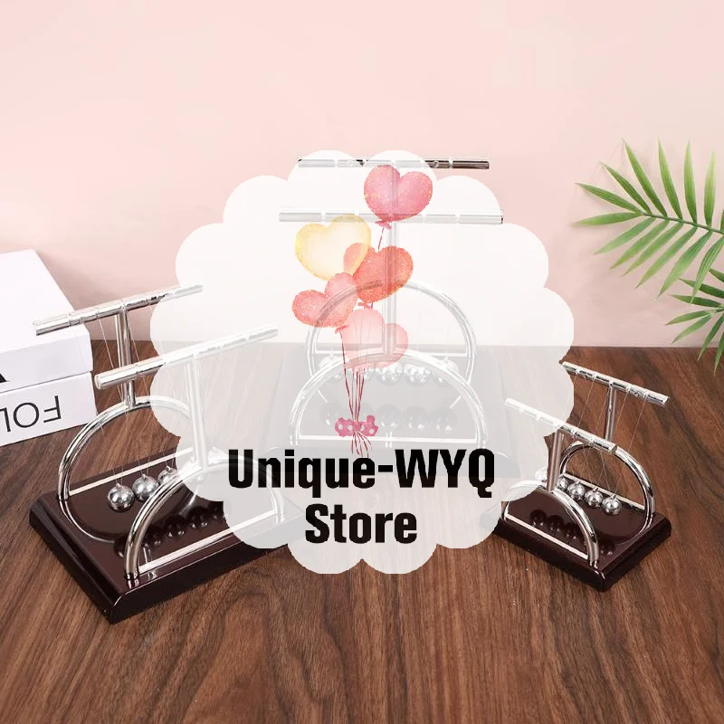 T Shape Newton Cradle Balance Pendulum Metal Swing Ball Physics Science Toy Desktop Ornament For Home Office Tabletop Decor Gif