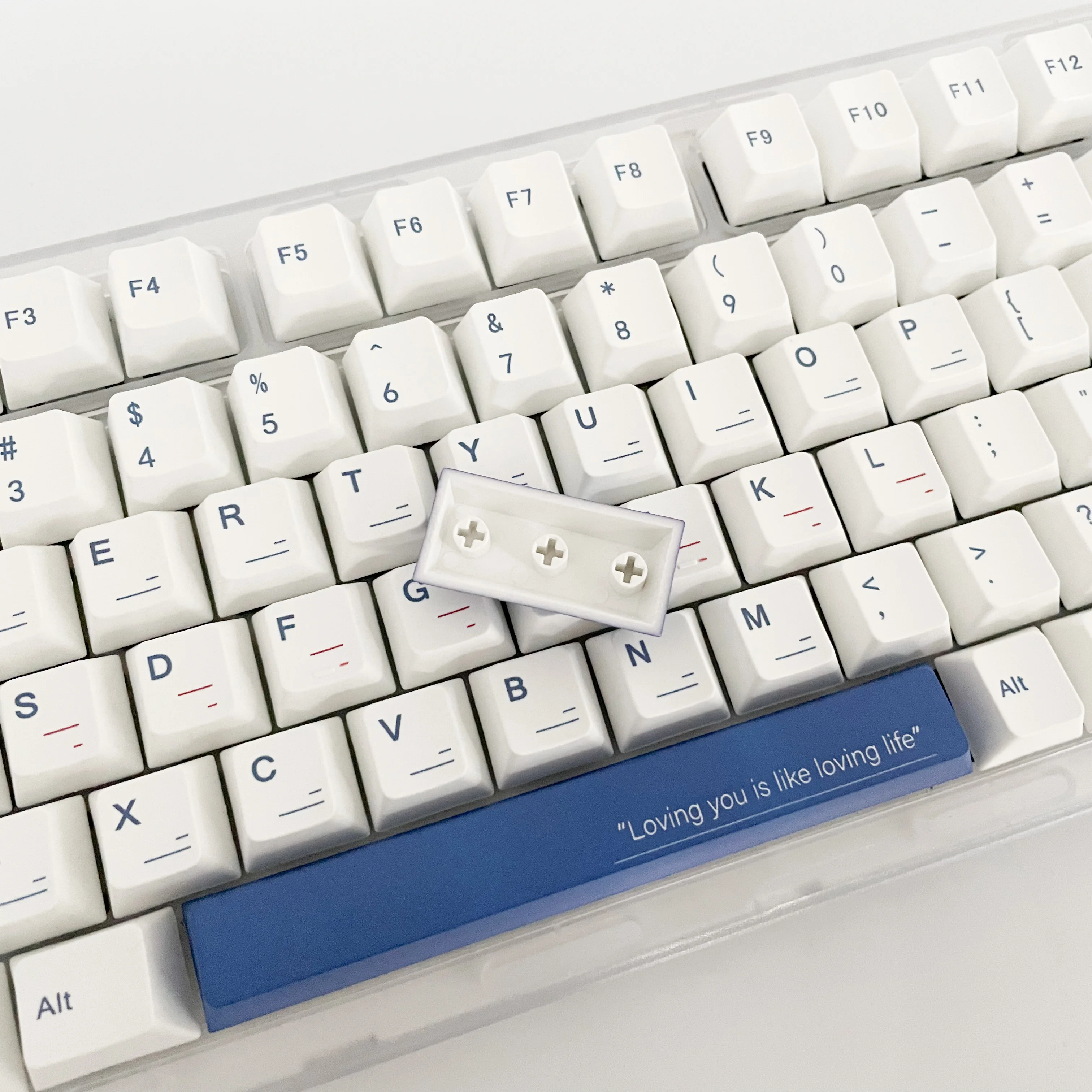 Imagem -05 - Japonês Cherry Perfil Keycap Pbt Sublimação Dye Gmk Azul Escuro Branco Interruptor mx Teclado Mecânico