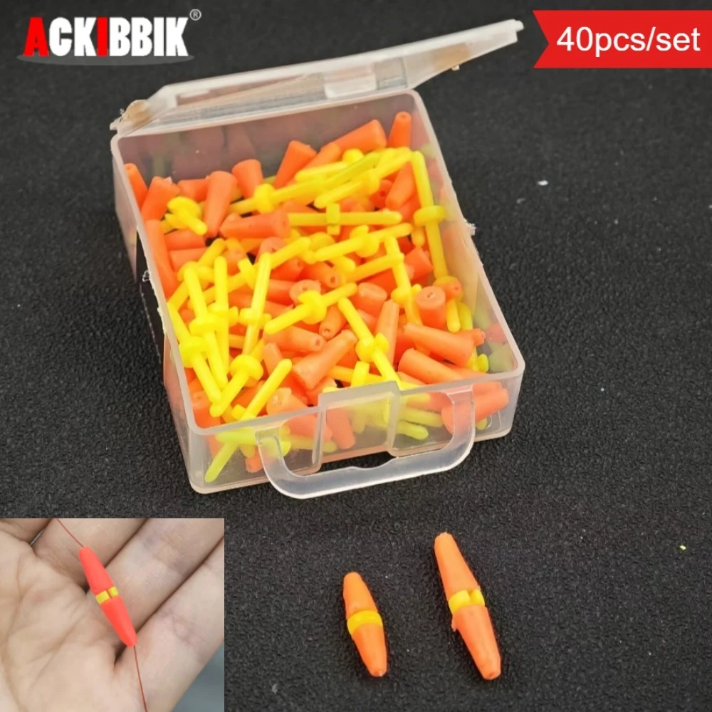 Ackibbik 40pcs/box  Fishing Float Stoppers Rod Bobber Float Stoppers Fishing Tackle Fishing Float Stoppers Tool Accessories