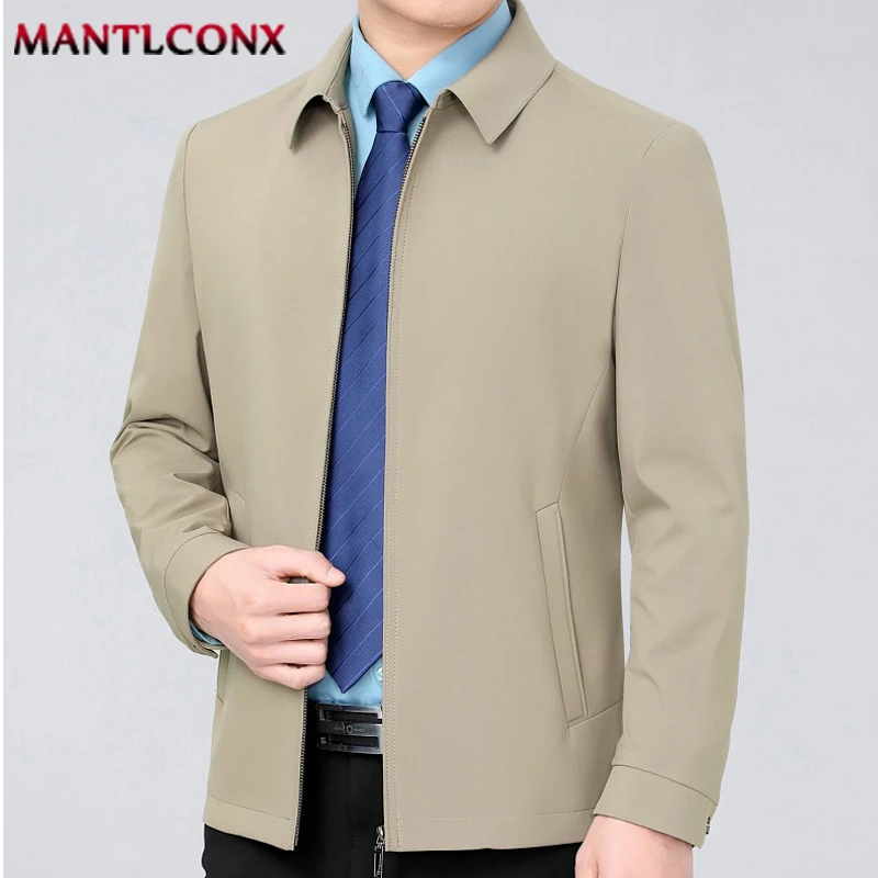 Solid Color Turn-down Collar Men's Jacket Loose Cardigan Spring Jacket for Men Business Work Male Clothing Casual Coats Male 3XL