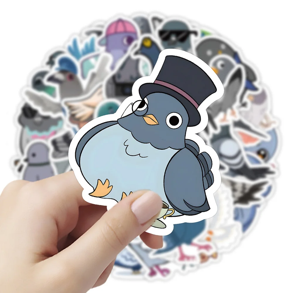 10/30/50pcs Cute Pigeon Stickers Animal Decals DIY Phone Water Bottle Laptop Waterproof Vinyl Cute Dove Sticker for Kids Toys