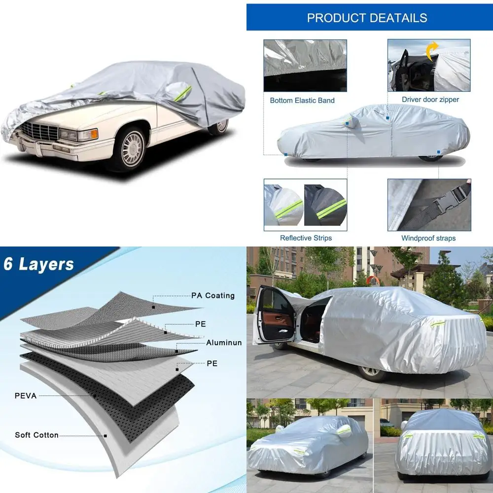 

Custom Fit Car Cover for 1994-2006 Cadillac Deville, 6-Layer Waterproof Protection Against Sun, Rain, Dust, Snow and All Weather