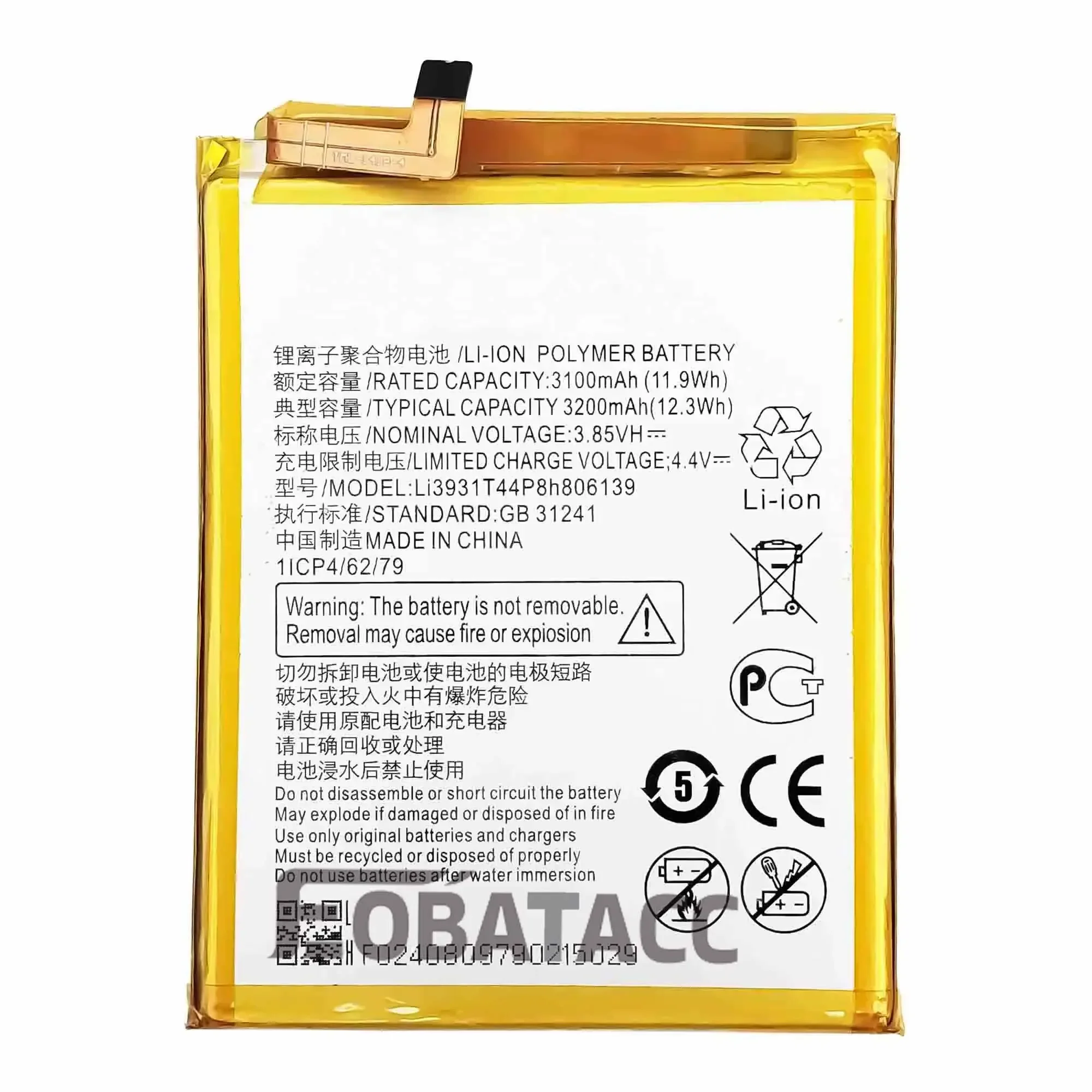 EOTABACC 100% New Original Battery Li3931T44P8h806139 For ZTE \