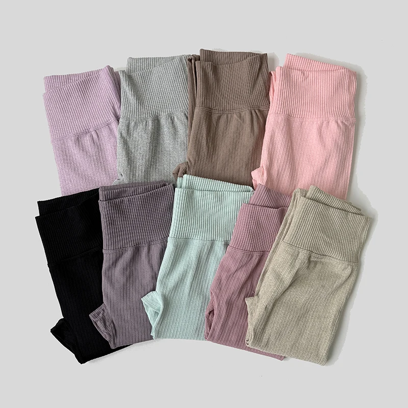 Sportirends Whoices, pantalones de Yoga acanalados de alta elasticidad para mujer, pantalones deportivos, ropa de entrenamiento para Fitness, medias para el trasero