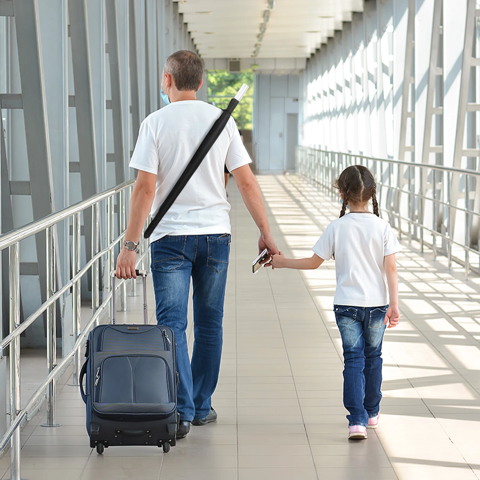 

2Pcs Wear Resistant Umbrella Bag 75-80cm Waterproof Pouch with Shoulder Strap for Bus Subway Umbrella Storage Pouch