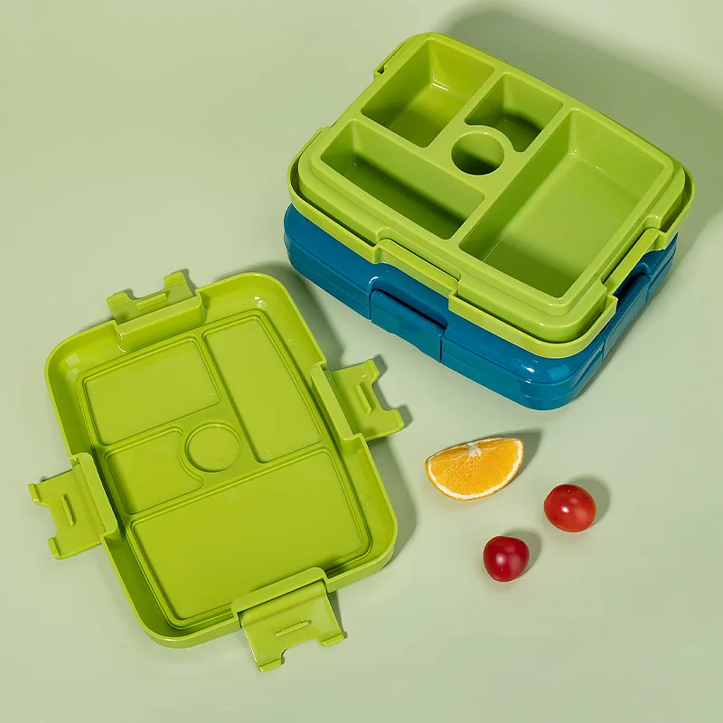 Portable Children's Compartment Lunch Box Microwaveable Bento Box Fruit Cooler Lunch Box for Students/Workers