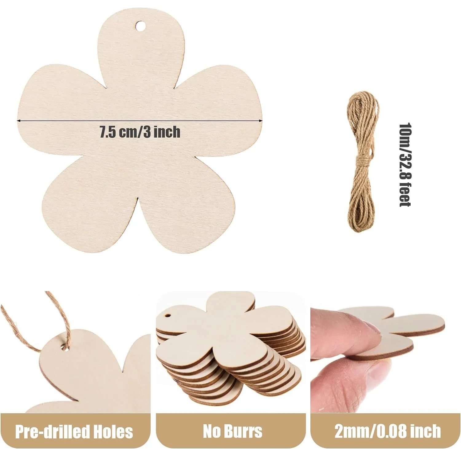 Neue hölzerne leere Blume Graffiti Dekoration Form Holz chips DIY Holz Pflaumen blüte Malerei Tasse Kissen Platte Kissen