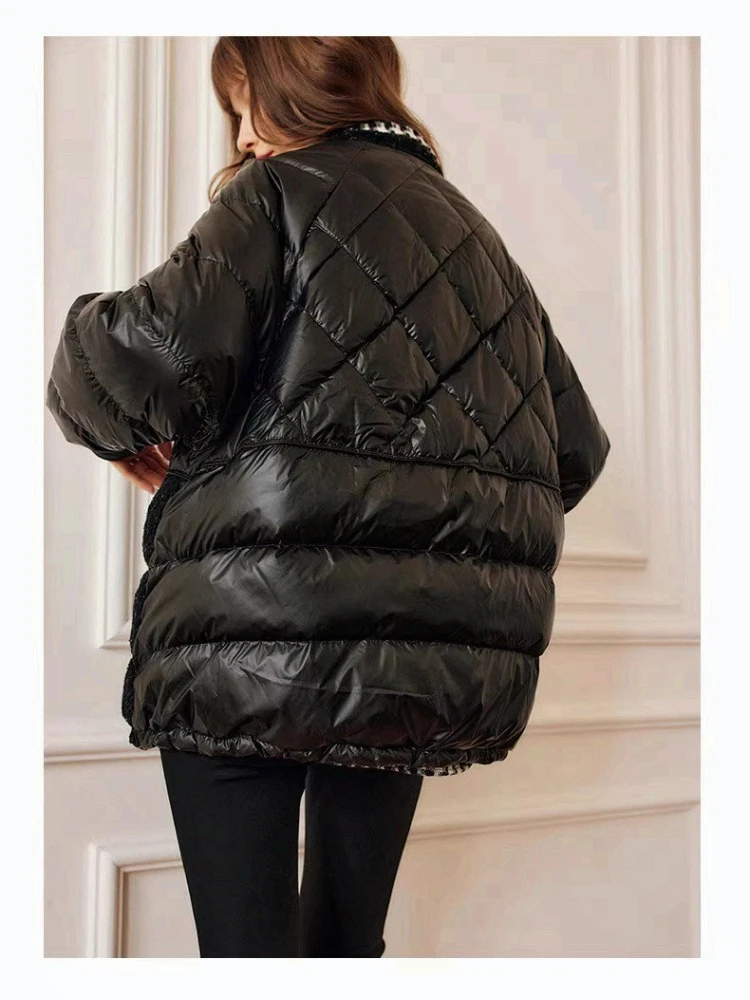 OLrain الفرنسية أنيقة أسفل سترة المرأة شتاء 2025 موضة جديدة تخفيف أسفل معاطف واحدة الصدر سترة الإناث GO56DY58508 #5