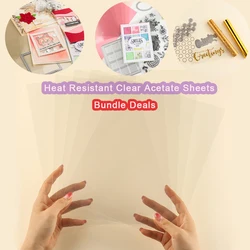 markii 10-55pcs/lot Heat Resistant Perfectly Clear Acetate Sheets For Heat Embossing Shaker Cards Making Window Sheets 4.3x6.3Inch New