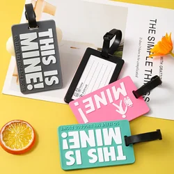 Soft PVC Luggage Tag Fashion Letter Printed Travel Tags Men Women Suitcase ID Name Tag Airplane Labels Bag Tags for Luggage