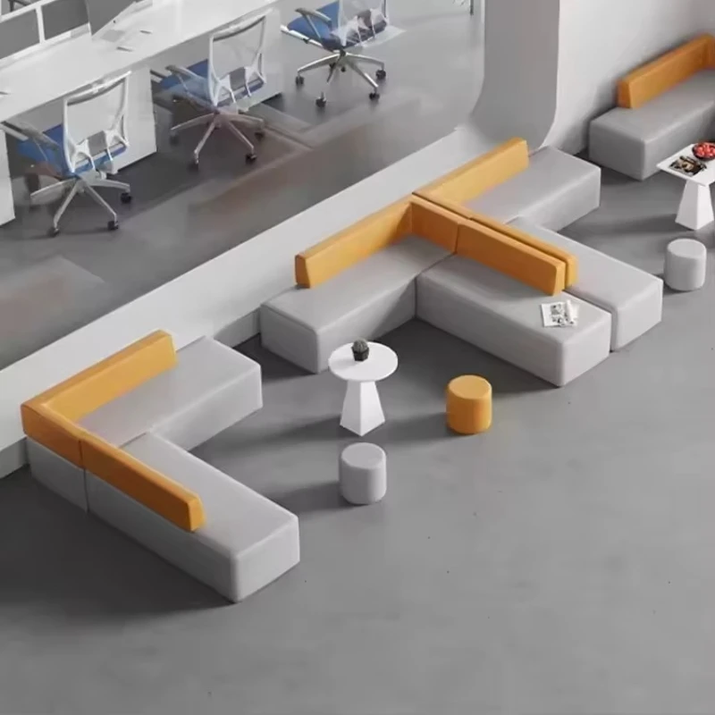 Modern creative office and living room coffee table with an exotic sofa set