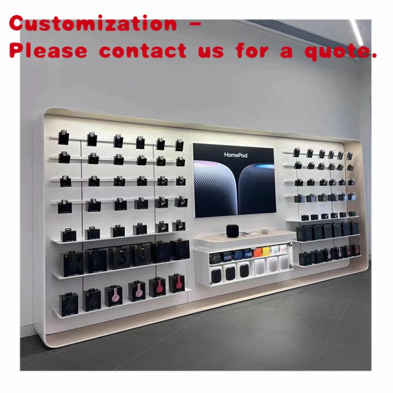 مخصص. الحديثة ملحقات الهاتف المحمول خزانة جدار عرض مركز تسوق متجر بيع بالتجزئة عرض رفوف الأثاث المحمول Styli