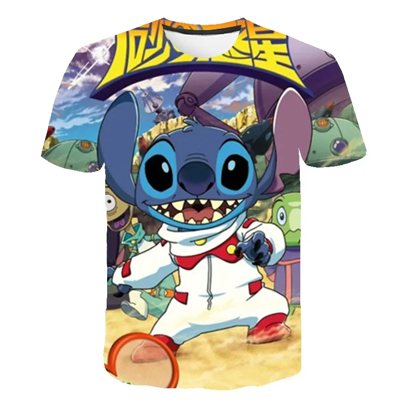 New Stitch 3D Printed Men's T-shirt Oversized Loose Casual Unisex Stitch T-shirt Fashion Disney Children's Short Sleeve Top