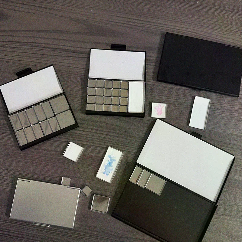 Watercolor Box Packaging Grid 0.5ml/1ml/2ml For Travel Box Magnetic Aluminum Palette Professional Paint Art Supplies
