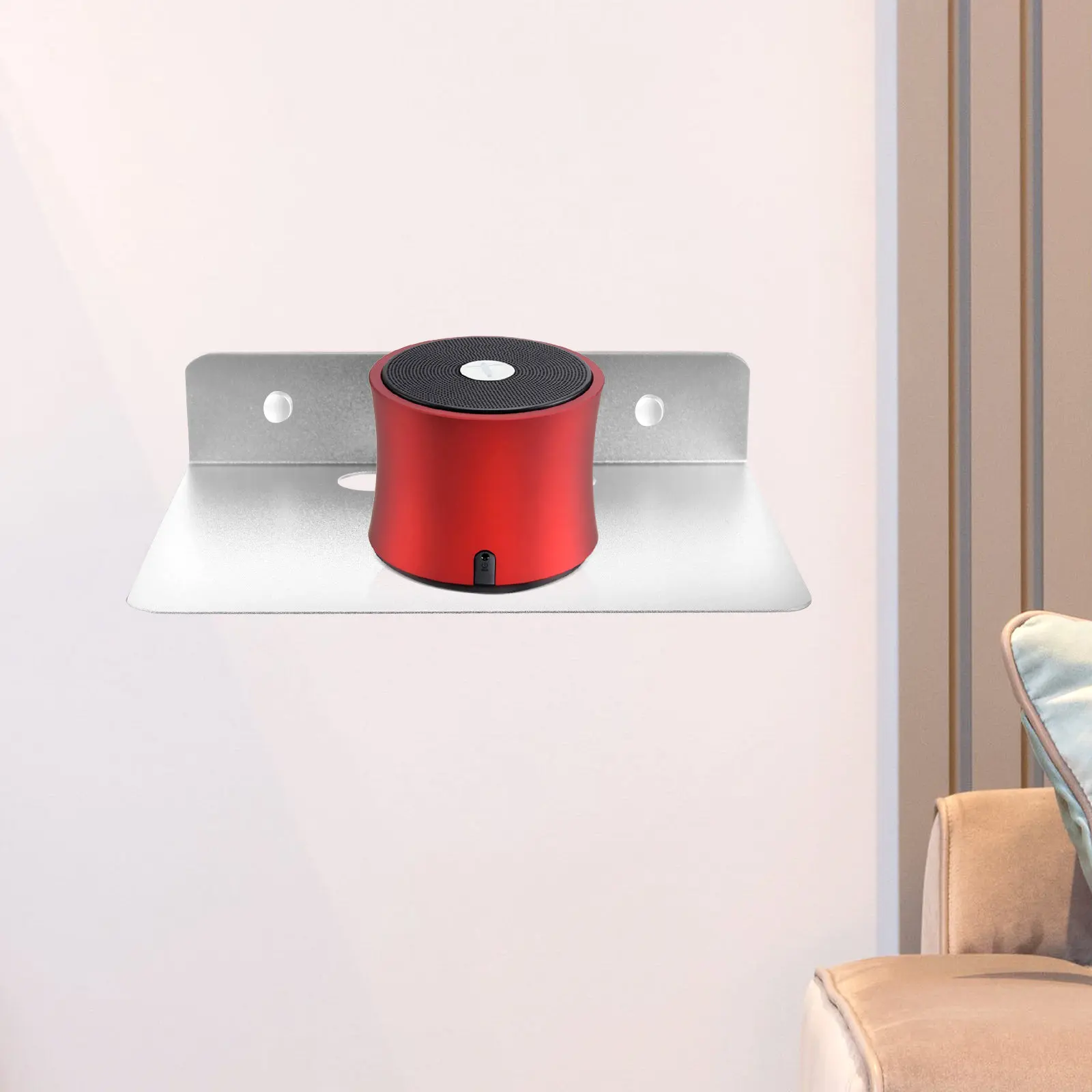 Sturdy Aluminum Wall Shelf Floating Design for Monitor Camera Speaker Small Space Saving Shelf Kitchen Laundry Craft Room