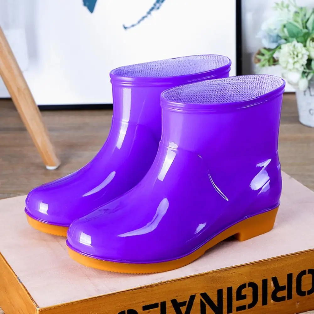Rutschfeste Damen-Kurzregenstiefel, Wasserdichte Leichte Garten-Regenschuhe, Langlebige Niedrige Wasserschuhe für Outdoor, Küche, Arbeit – Detail 19