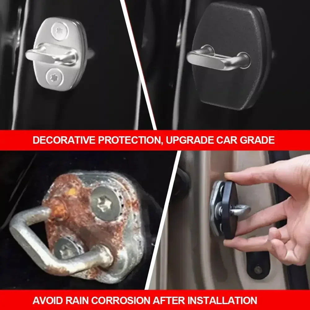 4PCS Car Styling Protective Auto Door Lock Stopper Limiting Cover Case for Toyota Corolla Camry RAV4 Yaris Prius C-HR Chr Buckle