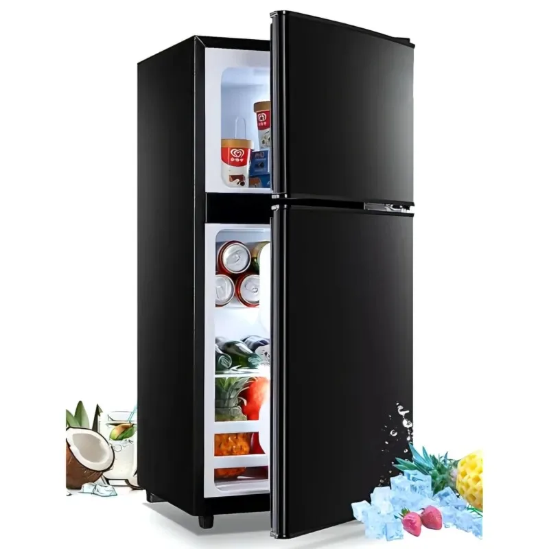 Custom Made Small Double Door Refrigerator Mini Fridge Double Door for Hotel Dormitory Apartment Use Portable Mini Fridge