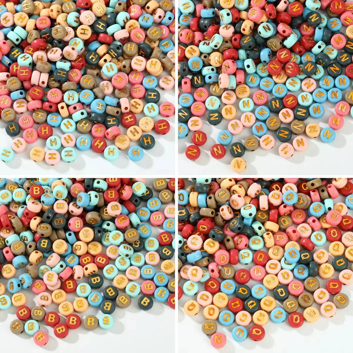 500/1000PCS Colourful Letter Beads for Threading 4 x 7 MM Acrylic Round Beads Jewellery DIY Making Crafts Bracelets Necklaces