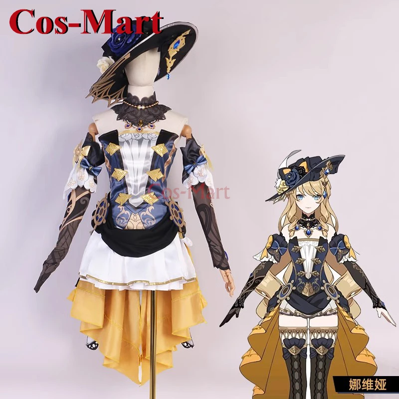 

Cos-Mart Hot Game Genshin Impact Navia Cosplay Costume Sweet Elegant Uniform Dress Female Halloween Party Role Play Clothing